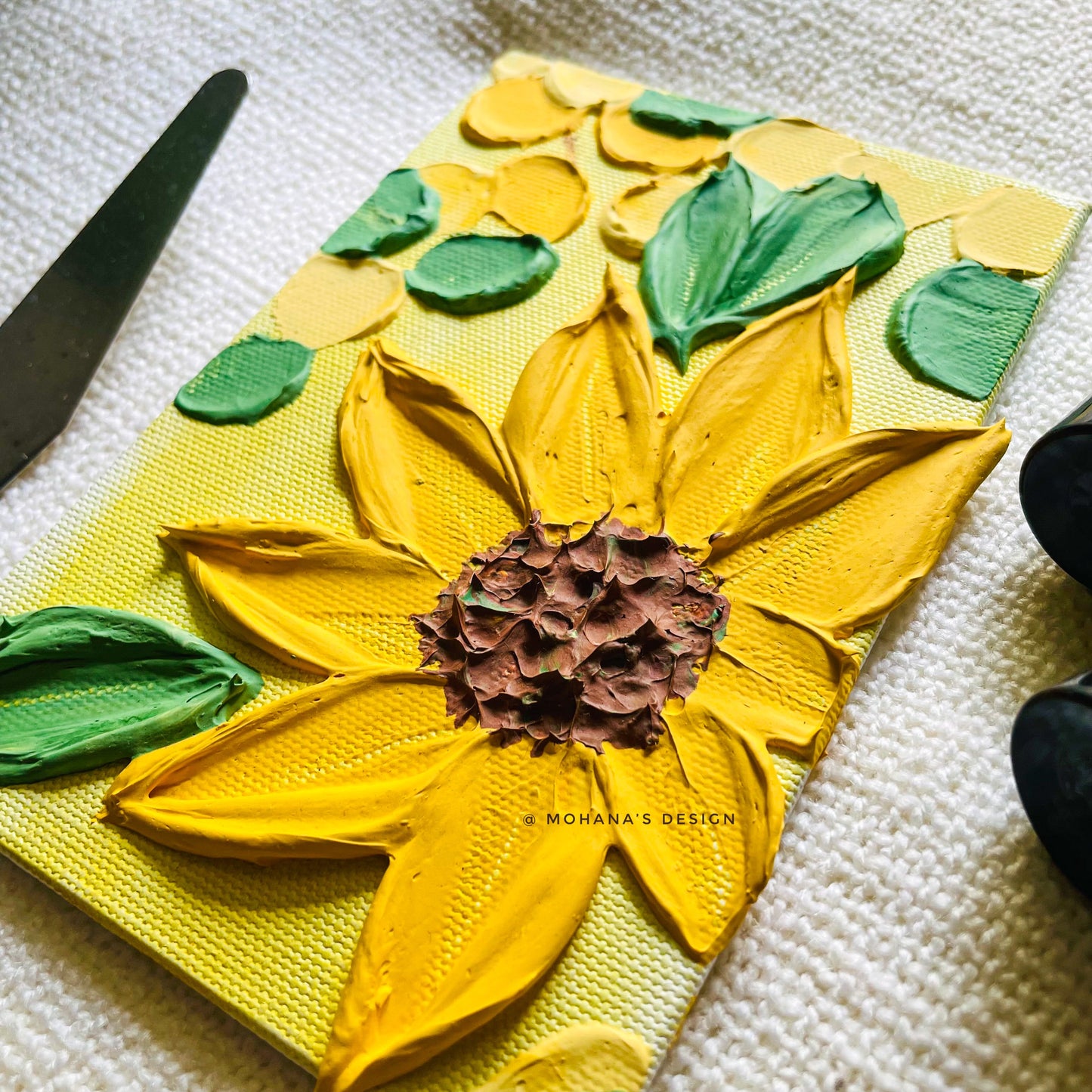 Sunflower Lover 🌻 ~ Textured Art (4" x 6" inches)