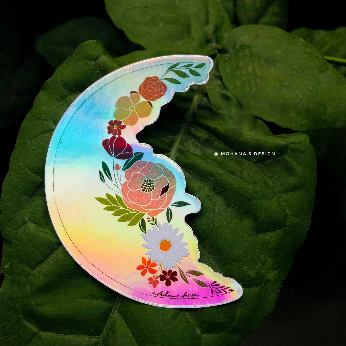 Floral Moon - Harry Potter Holographic Sticker