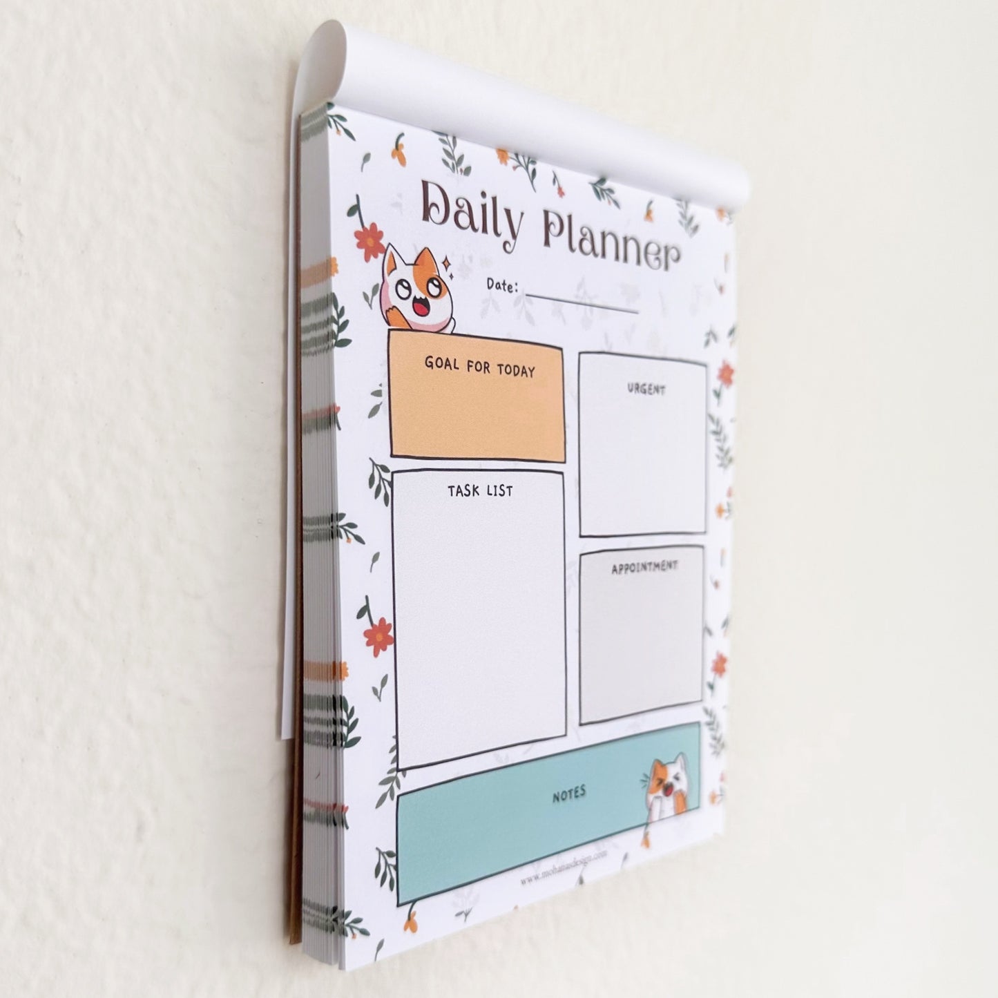 Purrfect Blooms Daily Planner ~ A6 size