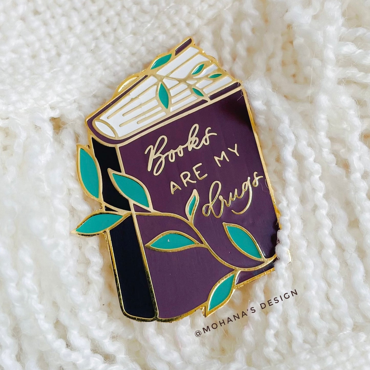 Books are my drugs ~ Enamel Pin