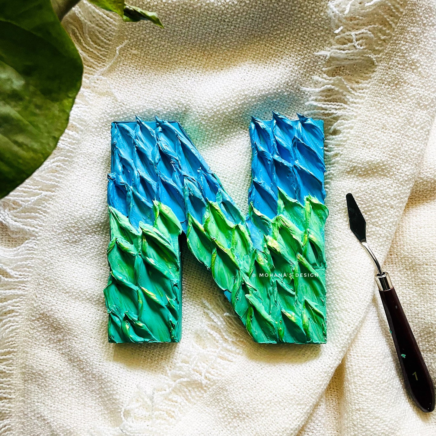 Textured Wooden Letter ~ N