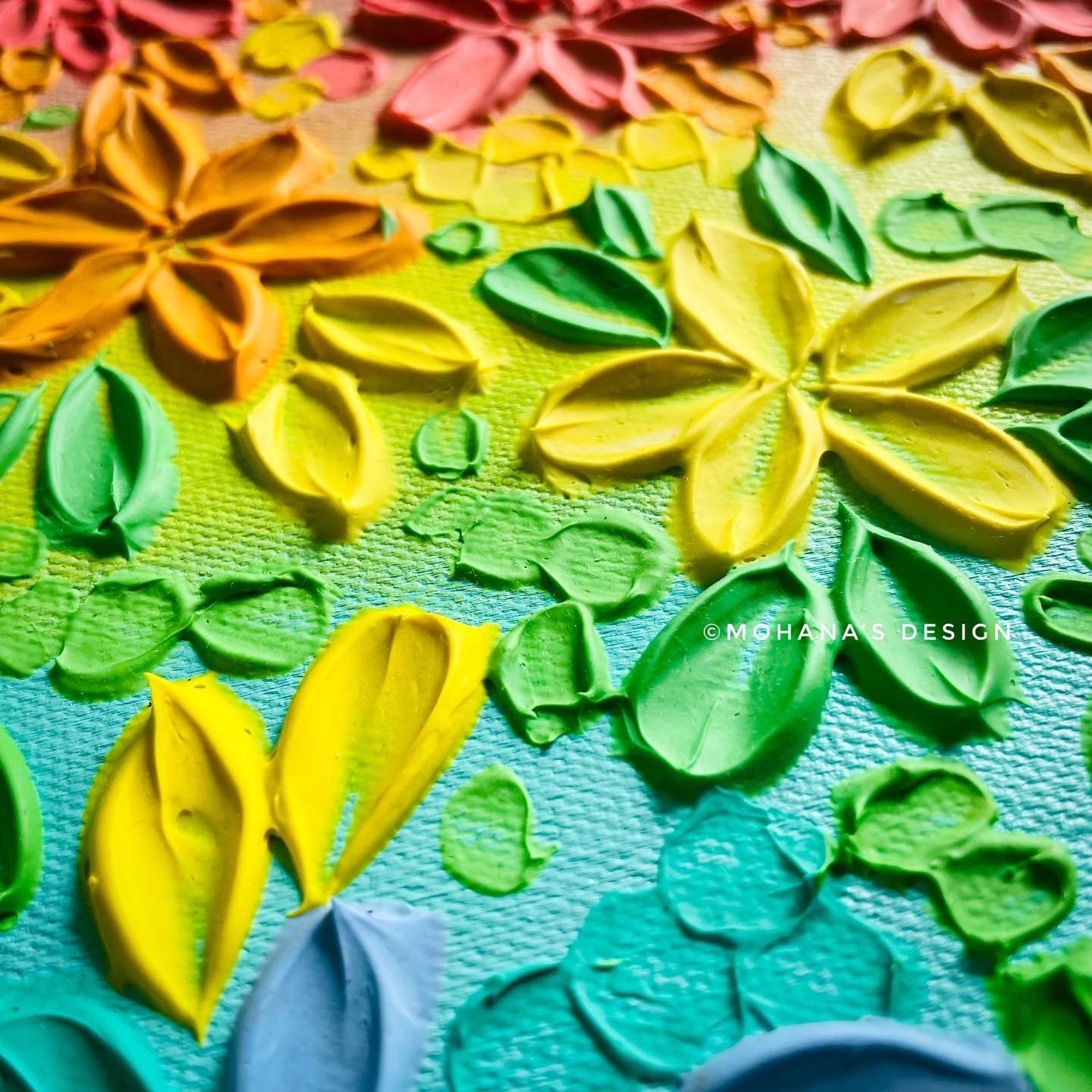 Rainbow Confetti  ~ Textured Art (8" x 8" inches)