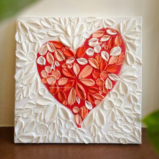 Pristine Heart ~ Textured Art (12" x 12" inches)