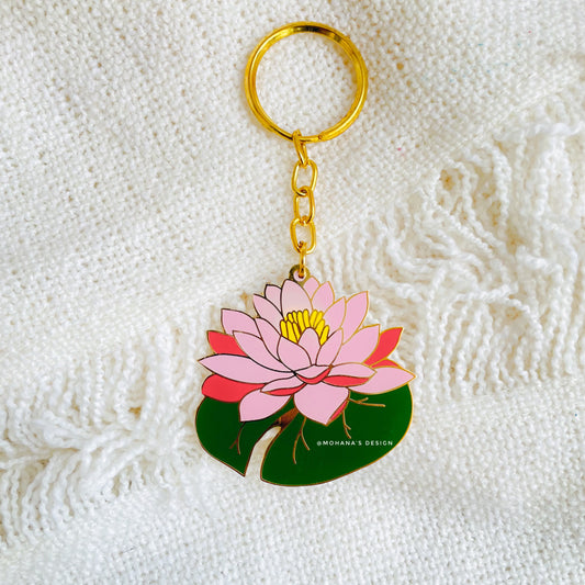 Lotus ~ Enamel Keychain
