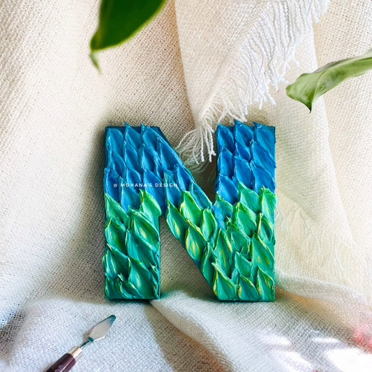 Textured Wooden Letter ~ N